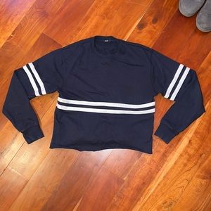 Brandy Melville John Galt cropped stripe sweatshirt